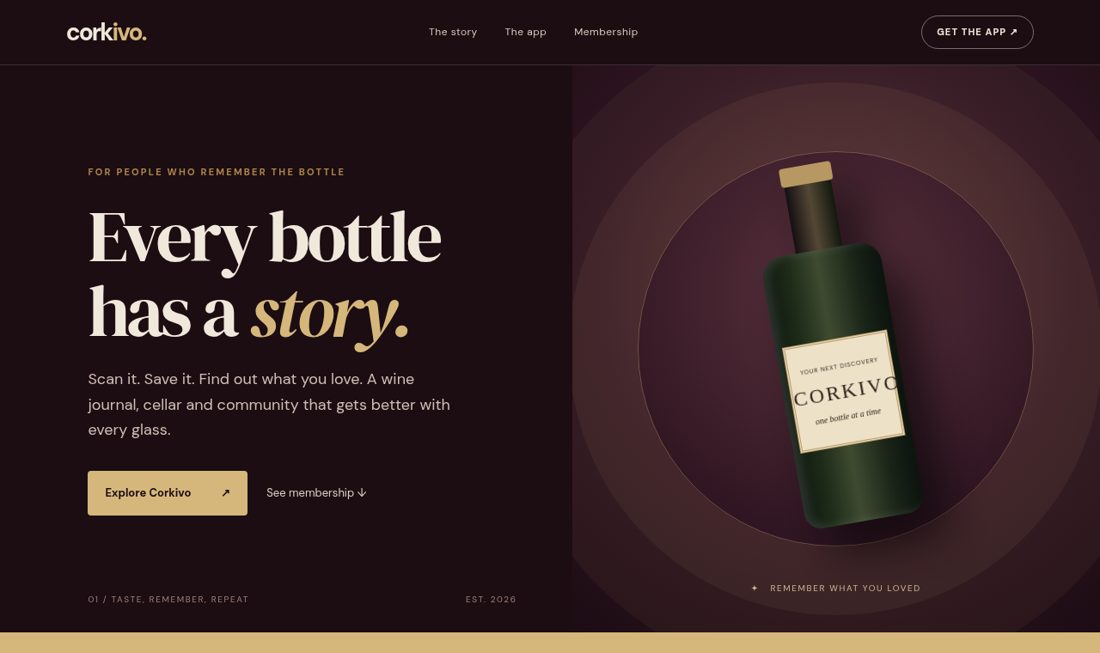 Corkivo website, captured 6 October 2026
